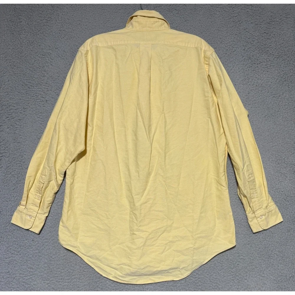 Polo Ralph Lauren long sleeve button shirt mens 15 1/2 33 Yellow Flesh pony